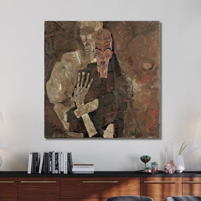 Self-Seer Ii (Death And Man) Egon Schiele esh162 canvas print 