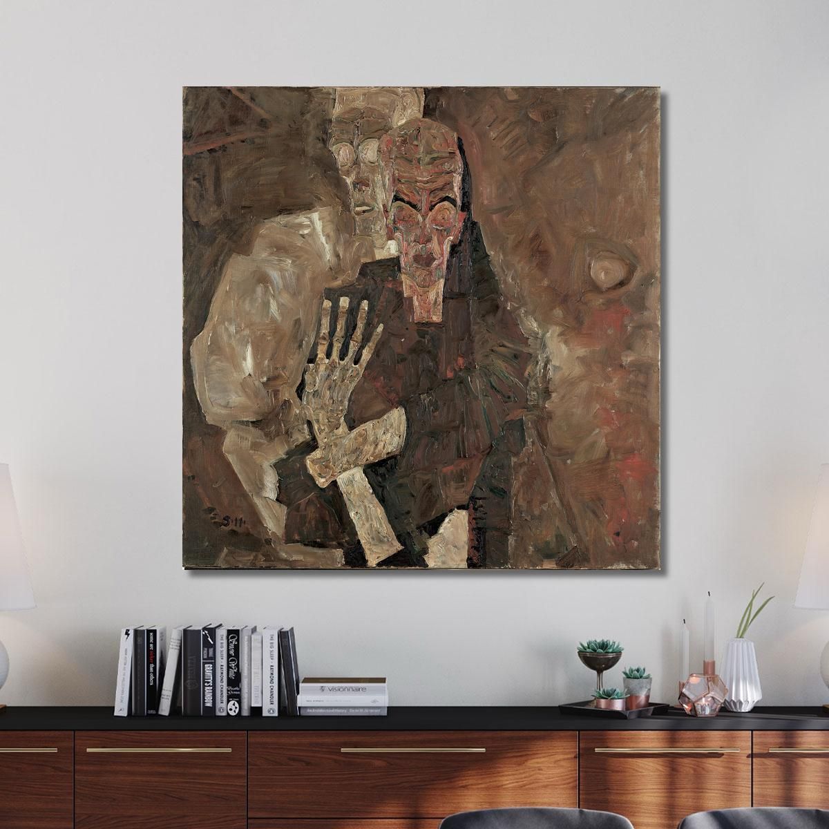 Self-Seer Ii (Death And Man) Egon Schiele esh162 canvas print 