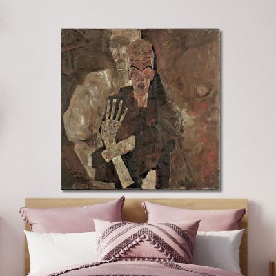Self-Seer Ii (Death And Man) Egon Schiele esh162 canvas print 