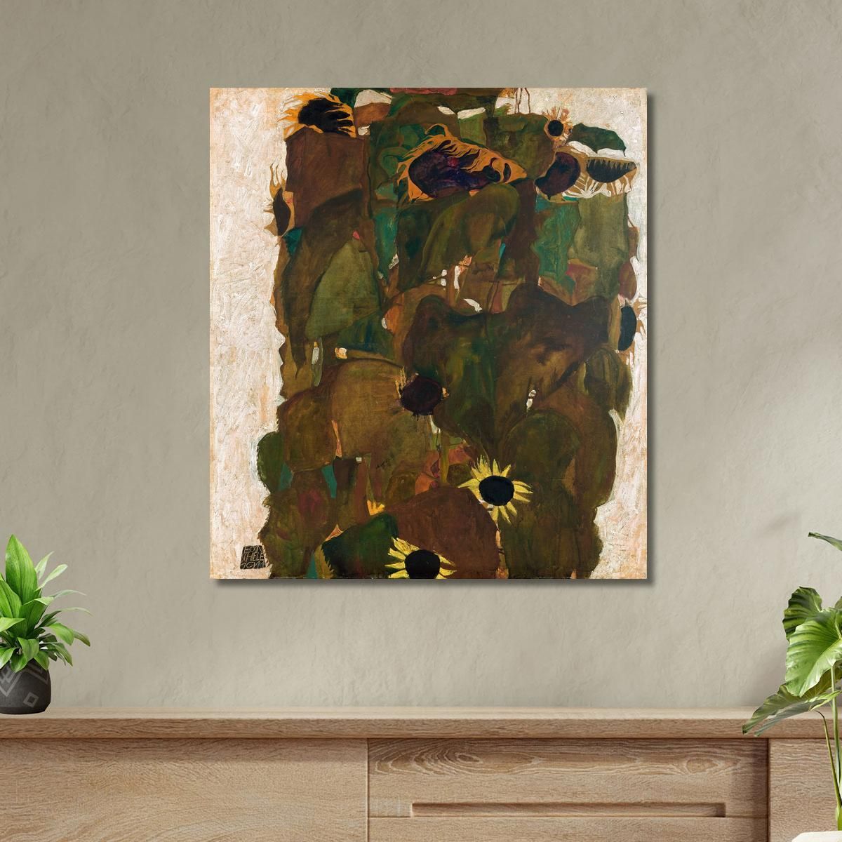 Sunflowers I Egon Schiele esh169 canvas print 