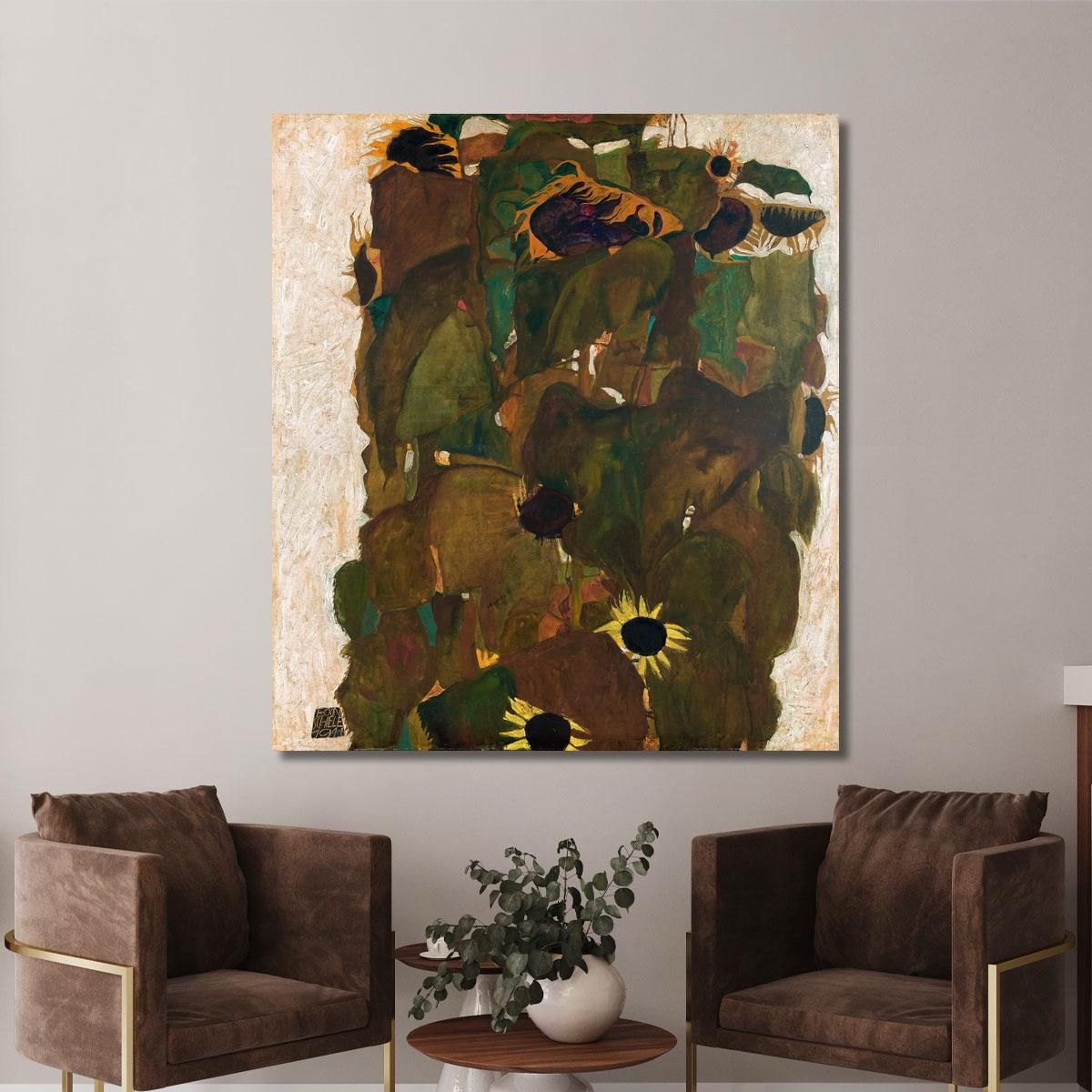 Sunflowers I Egon Schiele esh169 canvas print 