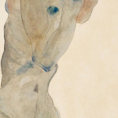 Standing Male Nude With Crossed Arms (Self-Portrait) Egon Schiele esh182 canvas print