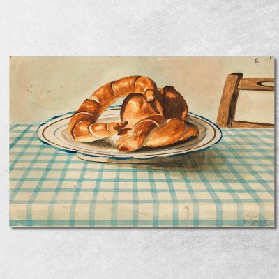 Still Life With Pastry Plate Egon Schiele esh184 canvas print 