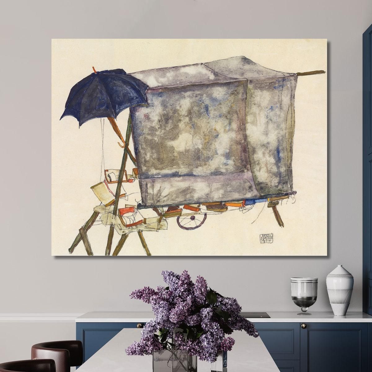 Street Cart Egon Schiele esh186 canvas print 