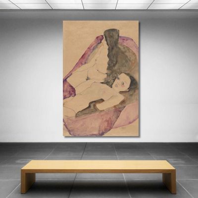 Two Reclining Nudes Egon Schiele esh197 canvas print 
