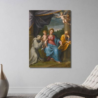 Holy Family With Saint Francis Guido Reni grn15 canvas print 