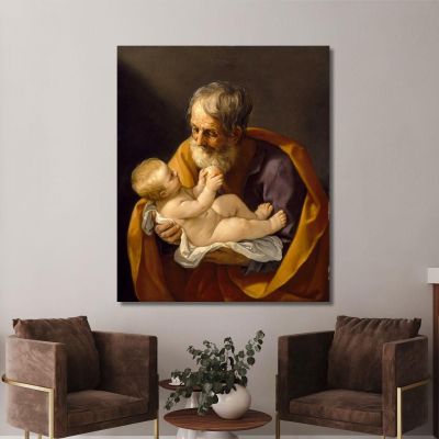 Saint Joseph And The Christ Child Guido Reni grn30 canvas print 
