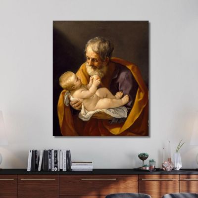 Saint Joseph And The Christ Child Guido Reni grn30 canvas print 