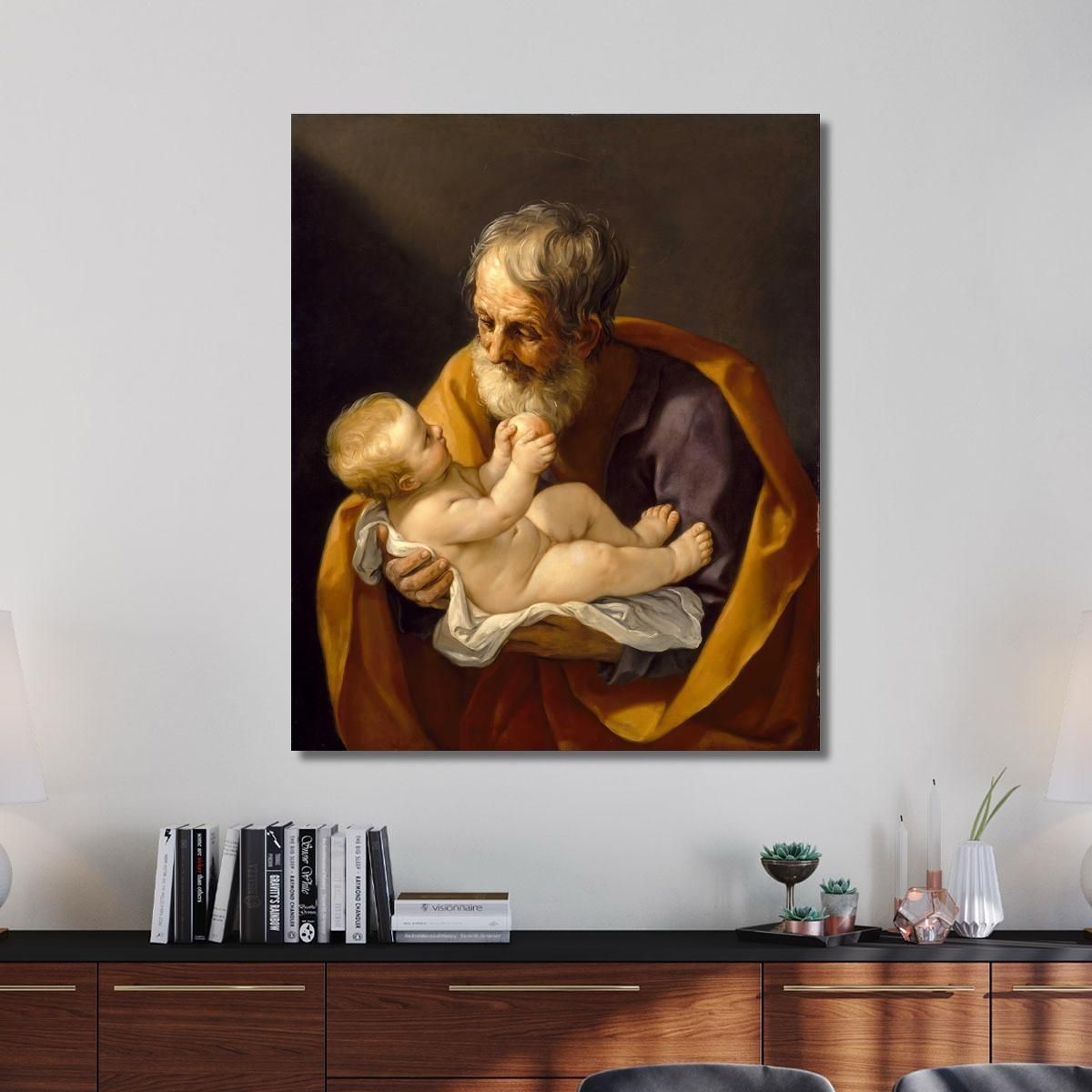 Saint Joseph And The Christ Child Guido Reni grn30 canvas print 