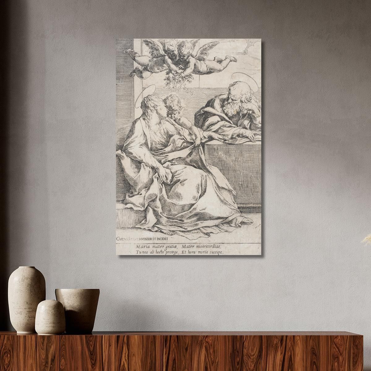 The Holy Family With Two Angels Guido Reni grn41 canvas print 