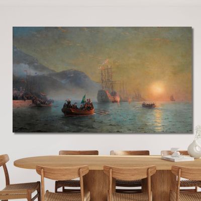 Columbus' Farewell Before Starting On His Voyage From Port Palos In Spain Ivan Konstantinovich Aivazovsky ika4 canvas print 