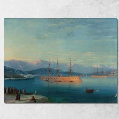 French Ships Departing The Black Sea Ivan Konstantinovich Aivazovsky ika7 canvas print 