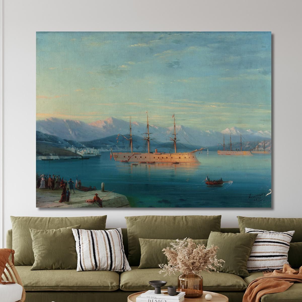 French Ships Departing The Black Sea Ivan Konstantinovich Aivazovsky ika7 canvas print 