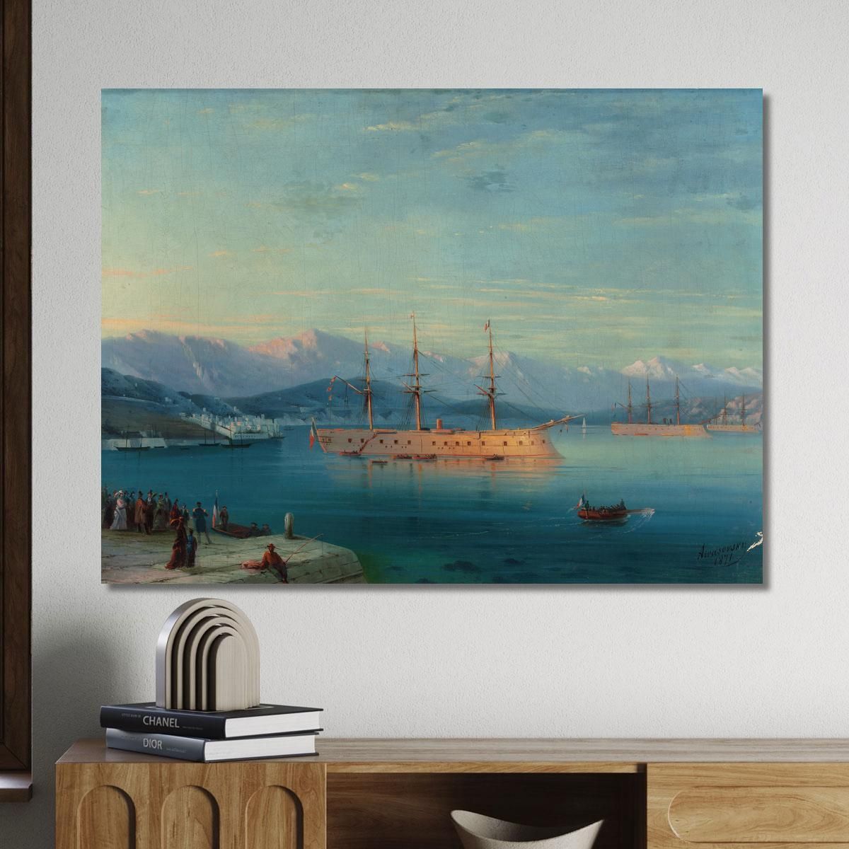 French Ships Departing The Black Sea Ivan Konstantinovich Aivazovsky ika7 canvas print 