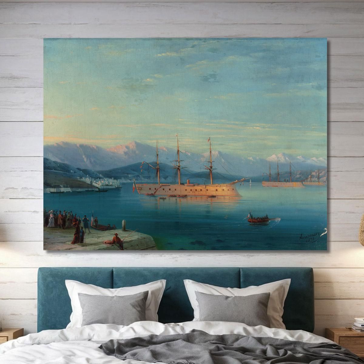 French Ships Departing The Black Sea Ivan Konstantinovich Aivazovsky ika7 canvas print 