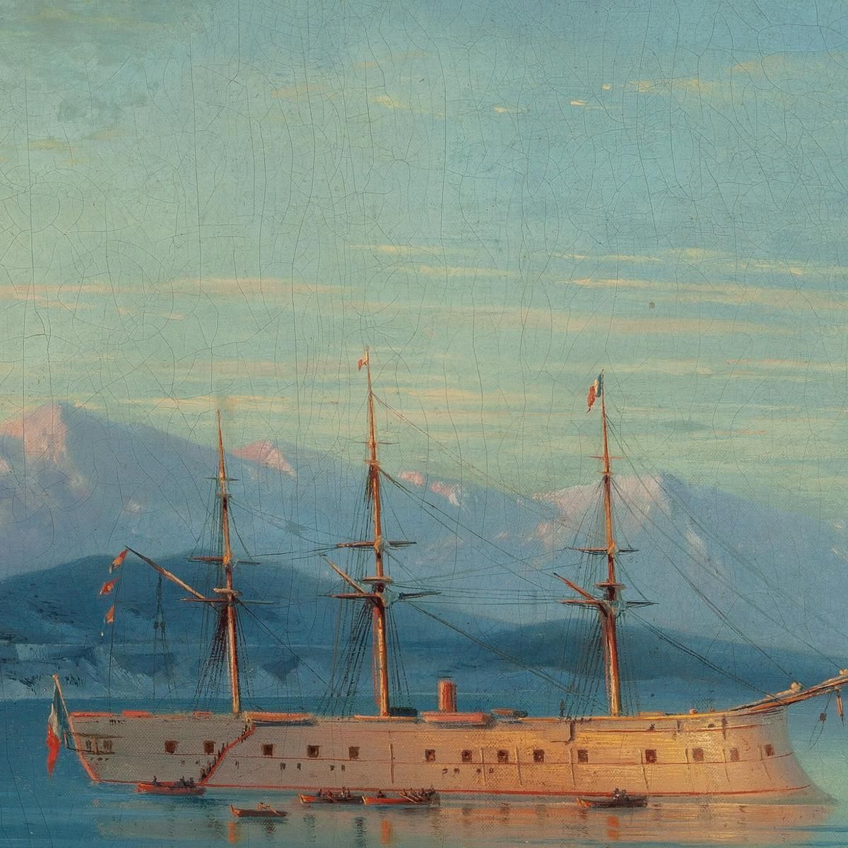 French Ships Departing The Black Sea Ivan Konstantinovich Aivazovsky ika7 canvas print