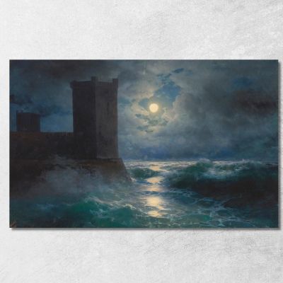 Genoese Towers In The Black Sea Ivan Konstantinovich Aivazovsky ika10 canvas print 