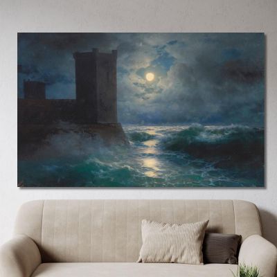 Genoese Towers In The Black Sea Ivan Konstantinovich Aivazovsky ika10 canvas print 
