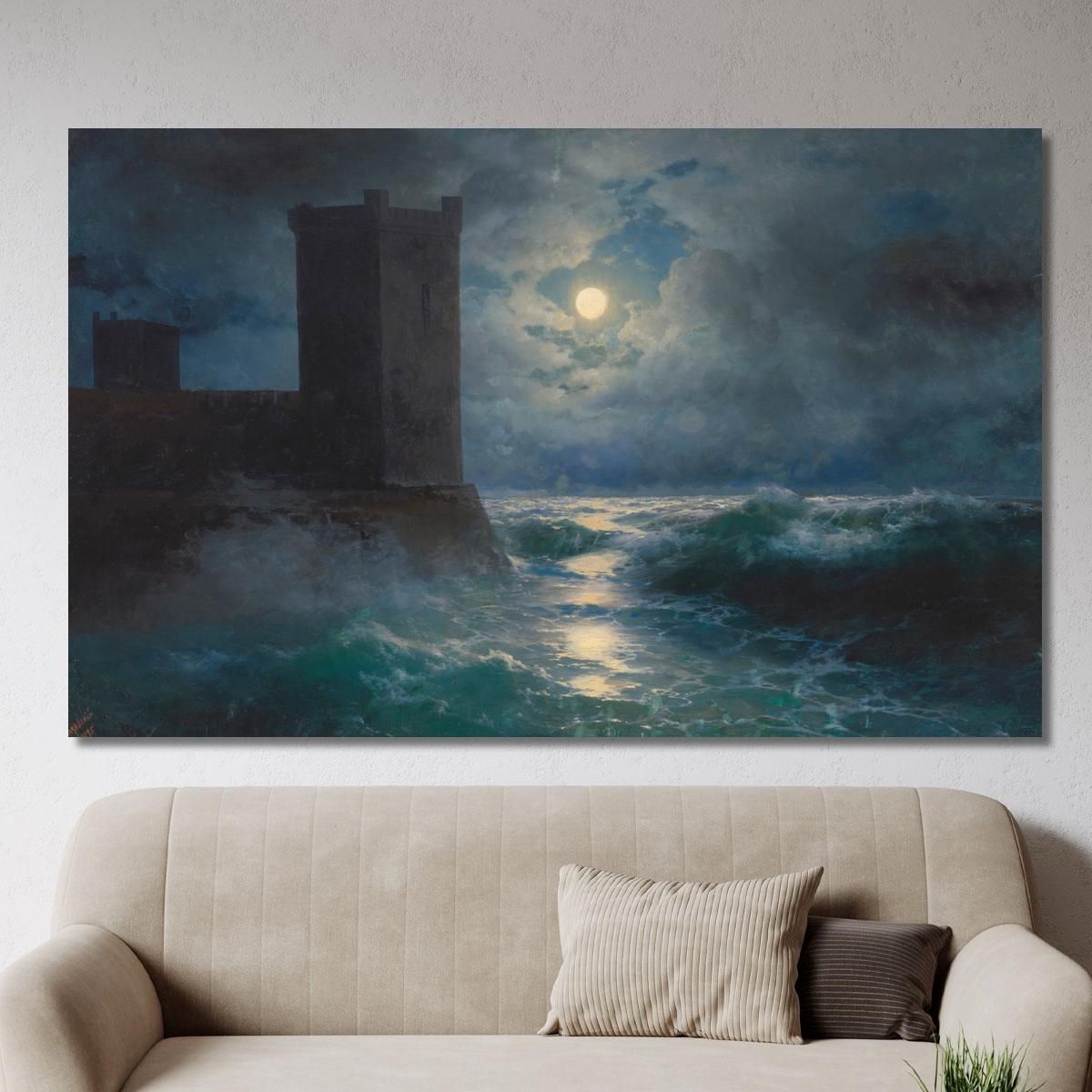 Genoese Towers In The Black Sea Ivan Konstantinovich Aivazovsky ika10 canvas print 