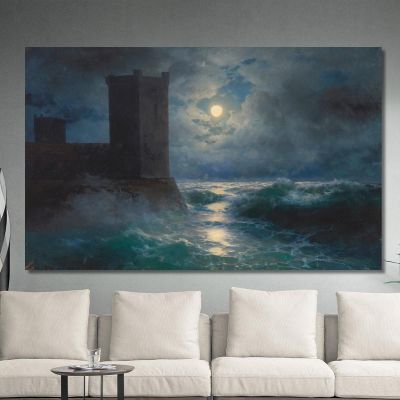 Genoese Towers In The Black Sea Ivan Konstantinovich Aivazovsky ika10 canvas print 