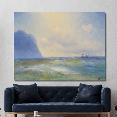 Ship At Sea Ivan Konstantinovich Aivazovsky ika27 canvas print 