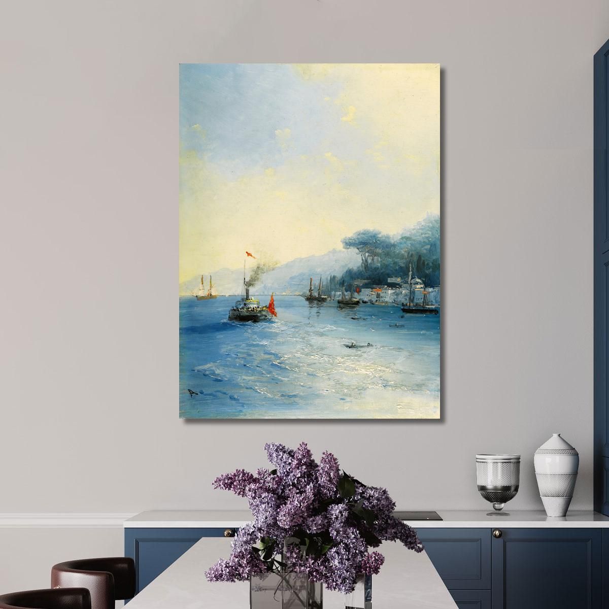 Shipping On The Bosphorus Constantinople Ivan Konstantinovich Aivazovsky ika33 canvas print 