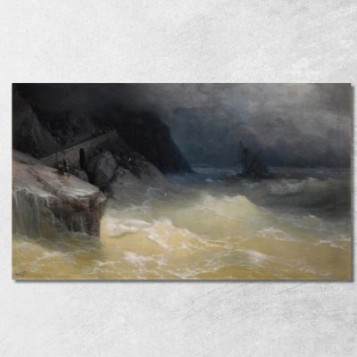 Shipwreck Off The Black Sea Coast Ivan Konstantinovich Aivazovsky ika34 canvas print 