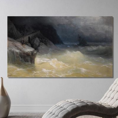 Shipwreck Off The Black Sea Coast Ivan Konstantinovich Aivazovsky ika34 canvas print 