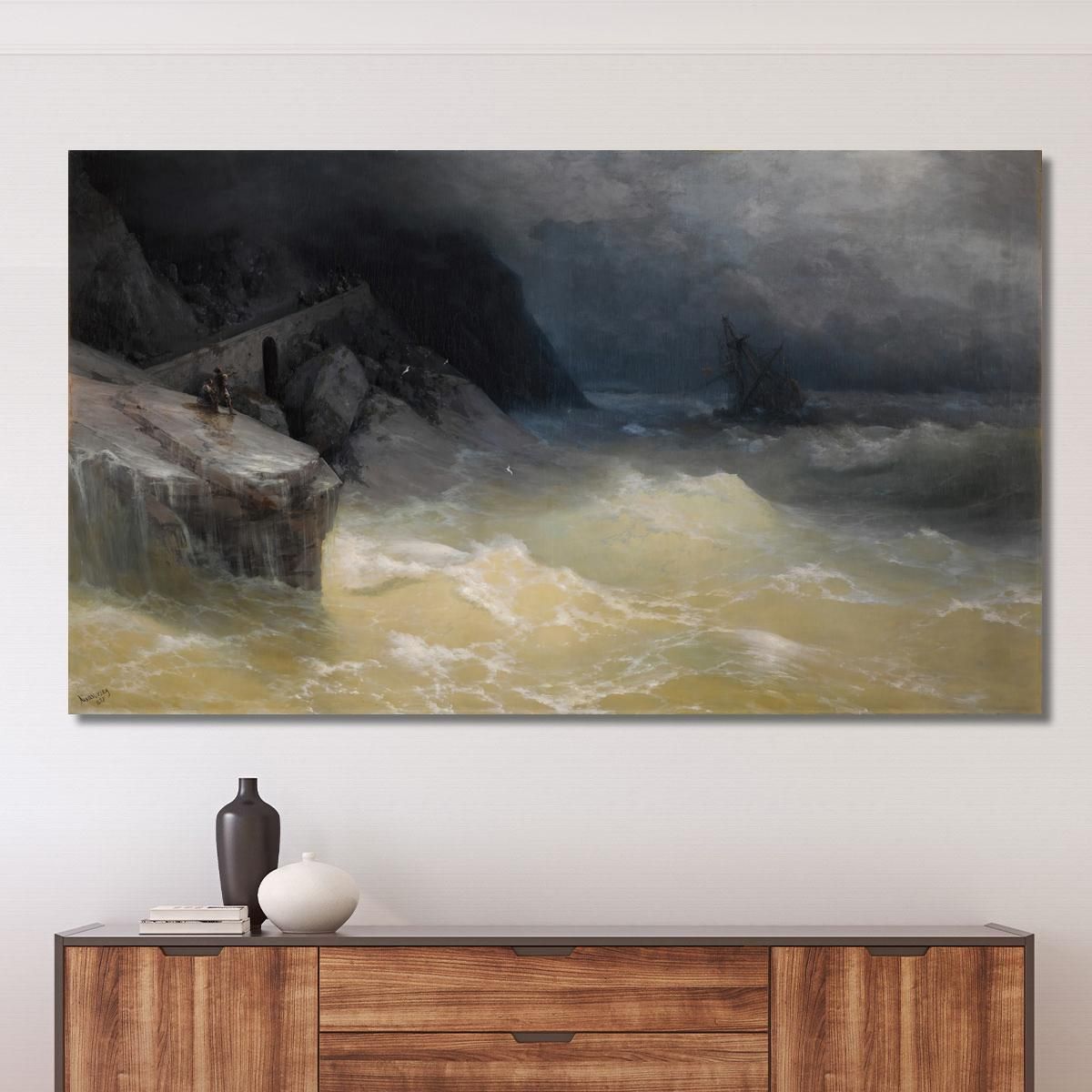 Shipwreck Off The Black Sea Coast Ivan Konstantinovich Aivazovsky ika34 canvas print 