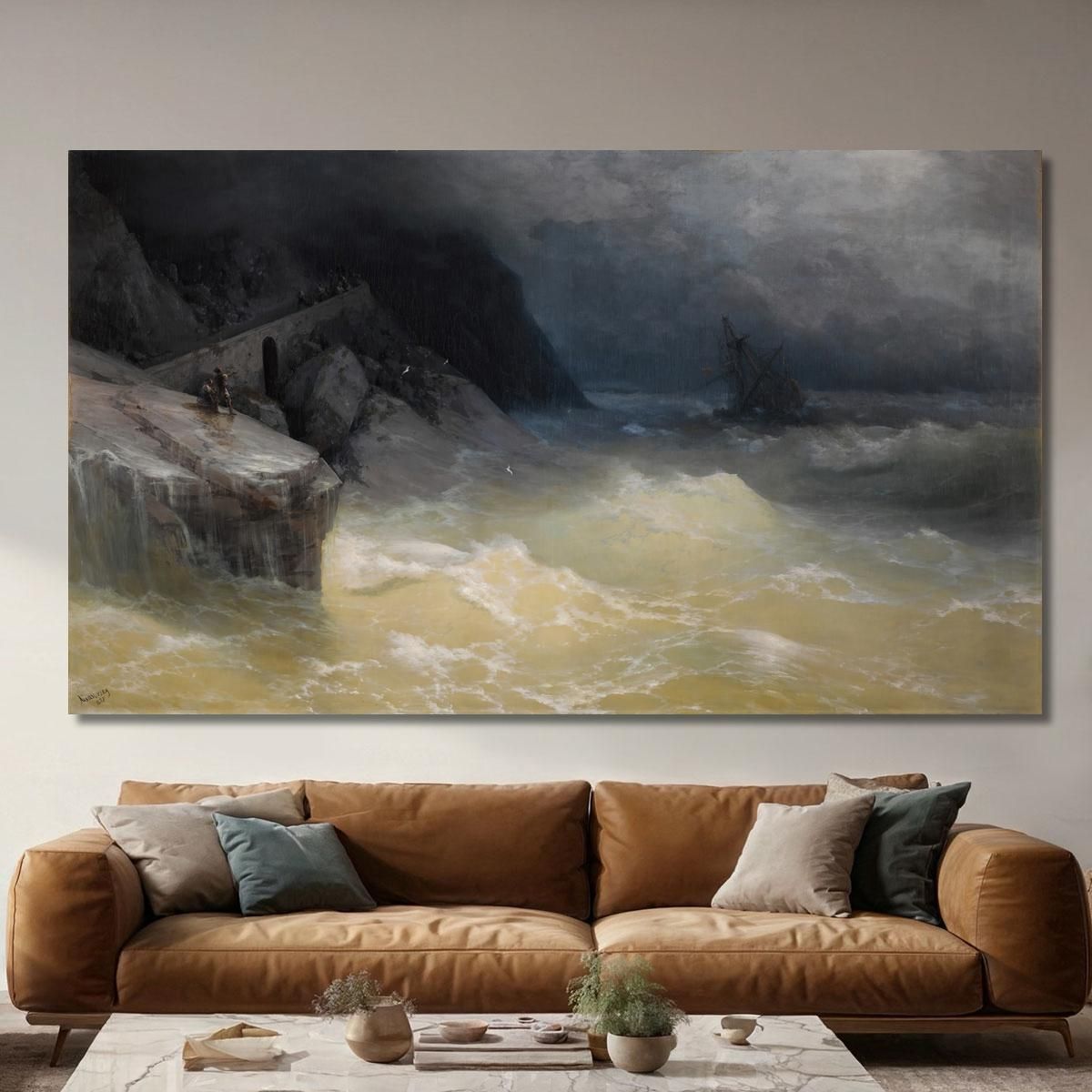 Shipwreck Off The Black Sea Coast Ivan Konstantinovich Aivazovsky ika34 canvas print 