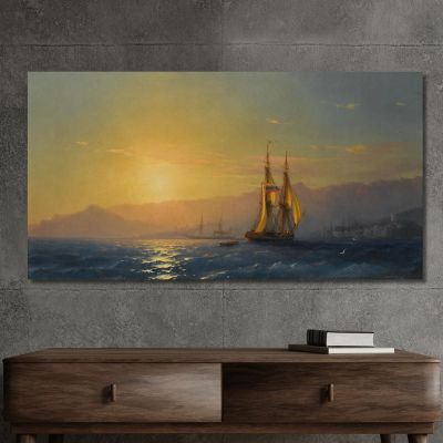 Sunset At Sea Ivan Konstantinovich Aivazovsky ika37 canvas print 