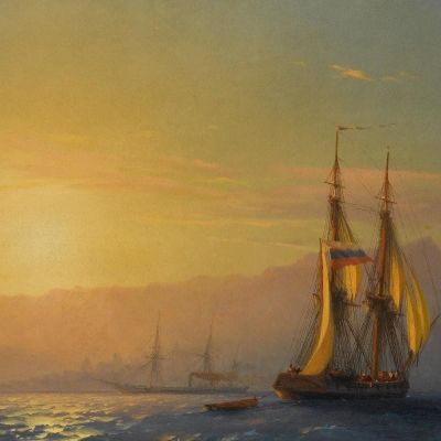 Sunset At Sea Ivan Konstantinovich Aivazovsky ika37 canvas print