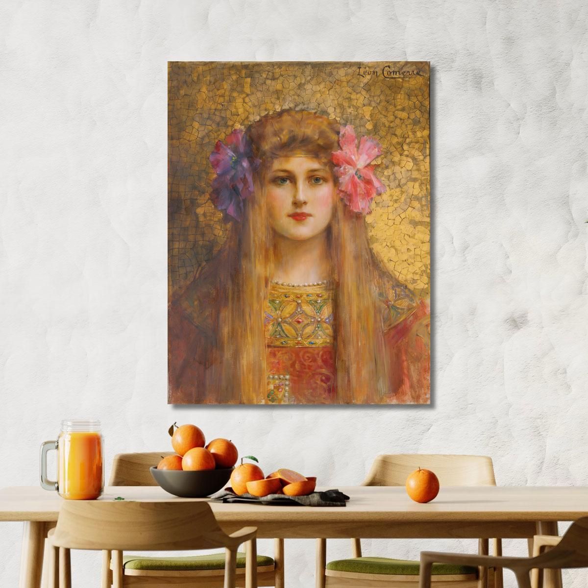 Portrait Of Woman With Flowered Turban Léon François Comerre lfc21 canvas print 