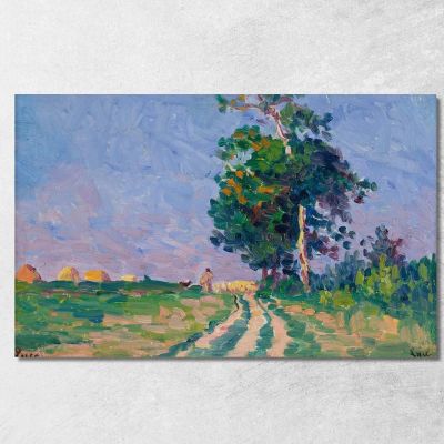 Shepherd And His Flock On The Path Near Moulineaux Maximilien Luce mlc22 canvas print 