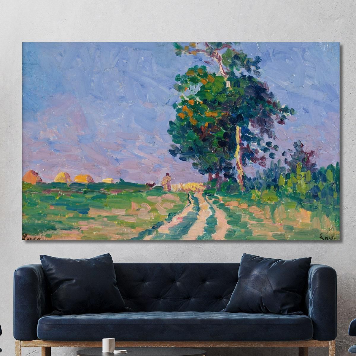 Shepherd And His Flock On The Path Near Moulineaux Maximilien Luce mlc22 canvas print 
