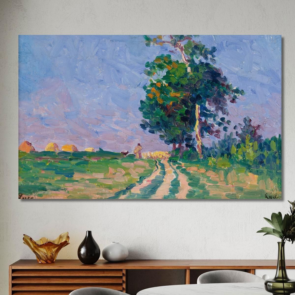 Shepherd And His Flock On The Path Near Moulineaux Maximilien Luce mlc22 canvas print 