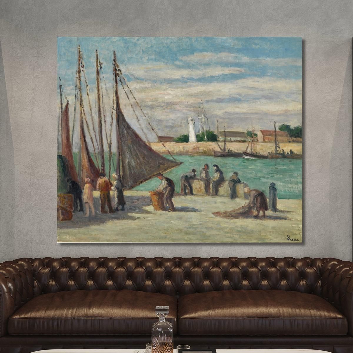 Honfleur On The Quay Maximilien Luce mlc26 canvas print 