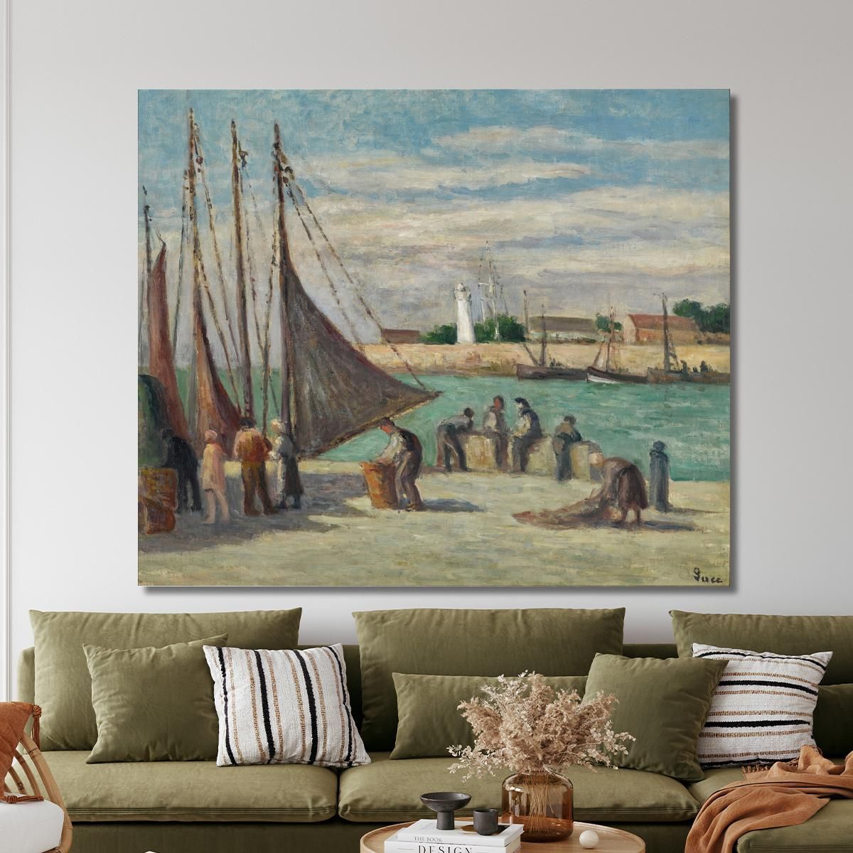 Honfleur On The Quay Maximilien Luce mlc26 canvas print 