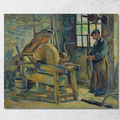 The Knife Grinder Maximilien Luce mlc52 canvas print 