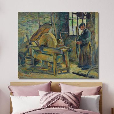 The Knife Grinder Maximilien Luce mlc52 canvas print 