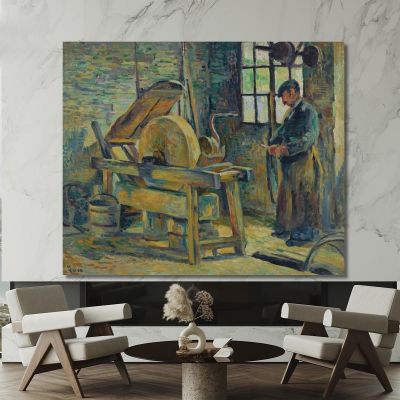 The Knife Grinder Maximilien Luce mlc52 canvas print 