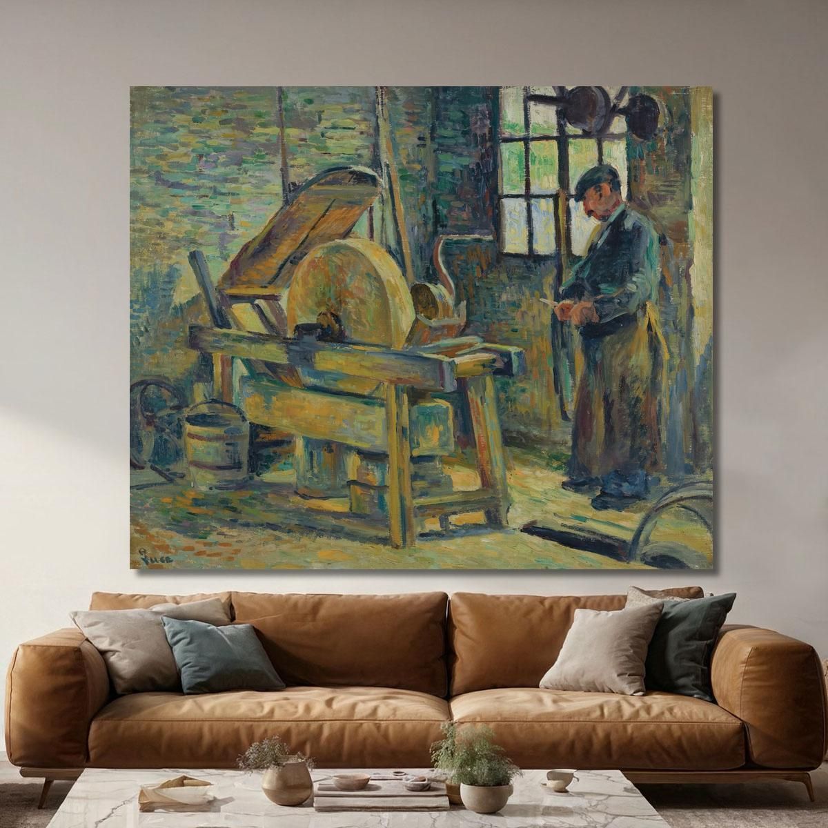 The Knife Grinder Maximilien Luce mlc52 canvas print 