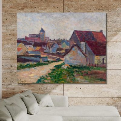 The Village Of Conche-Sur-Condoires Maximilien Luce mlc55 canvas print 