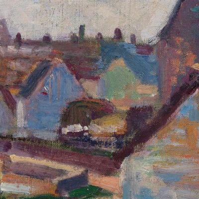 The Village Of Conche-Sur-Condoires Maximilien Luce mlc55 canvas print
