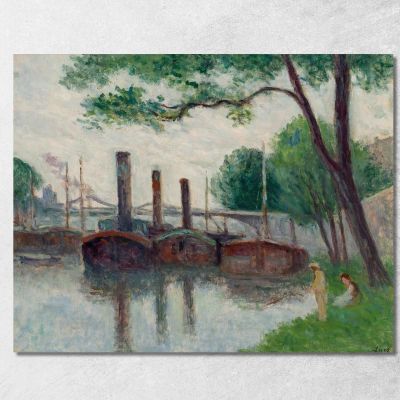 The Banks Of The Seine Near La Roche-Guyon Maximilien Luce mlc57 canvas print 