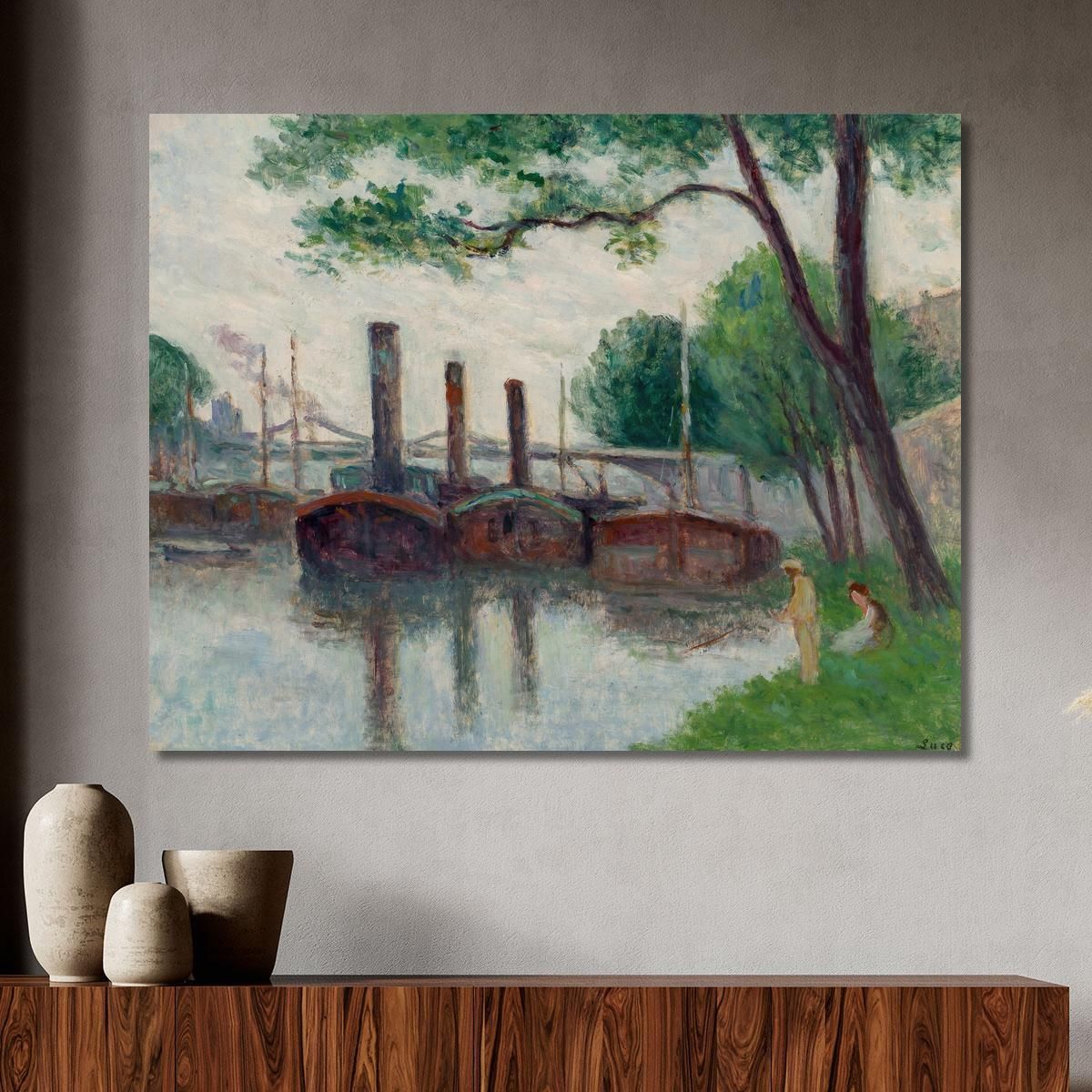 The Banks Of The Seine Near La Roche-Guyon Maximilien Luce mlc57 canvas print 