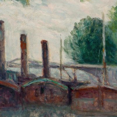 The Banks Of The Seine Near La Roche-Guyon Maximilien Luce mlc57 canvas print