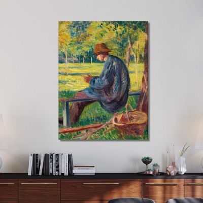 Ludovic Rodo Pissarro In His Father'S Garden At Eragny Maximilien Luce mlc66 canvas print 