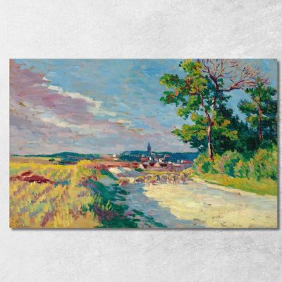 Landscape At Méréville Maximilien Luce mlc84 canvas print 