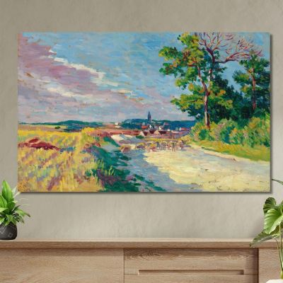 Landscape At Méréville Maximilien Luce mlc84 canvas print 